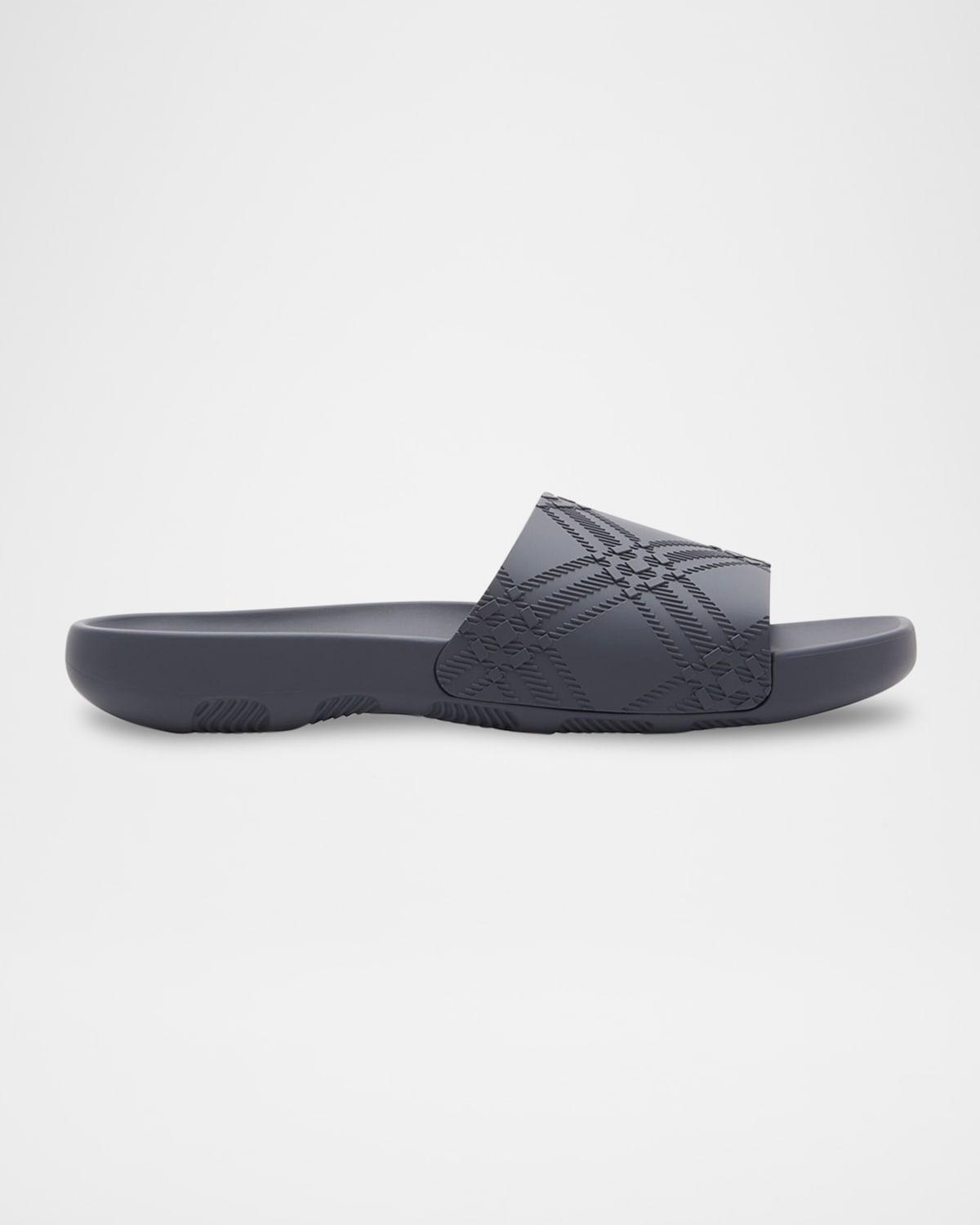 【関税＆送料込み】Burberry Sandals & Slides Burberry Check-Embossed Slide Sandals | Saks Fifth Avenue