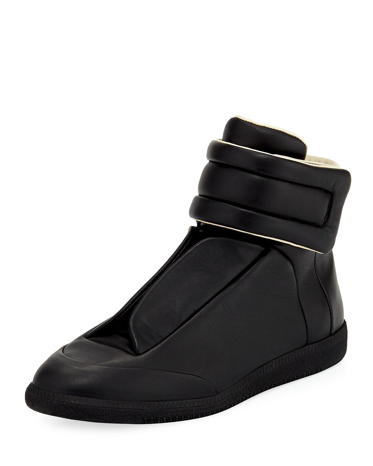 Maison Margiela Future Basic Leather High-top Sneaker in Black for Men ...