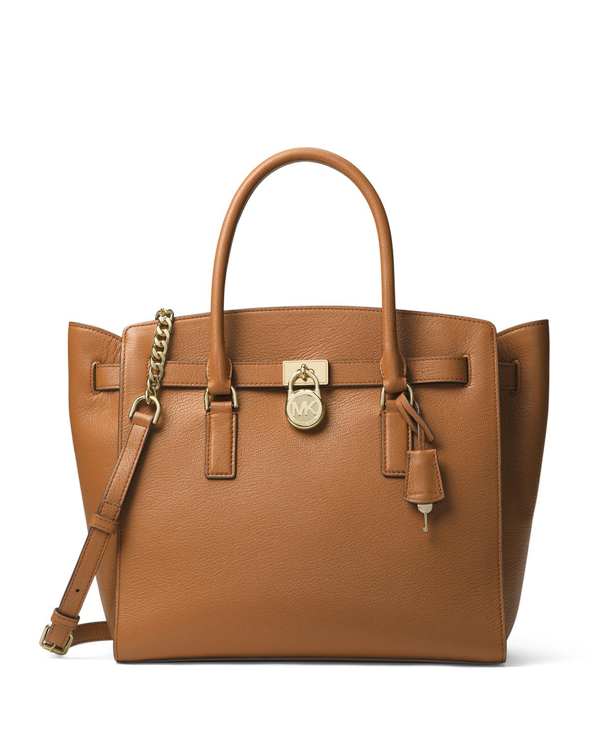 MICHAEL Michael Kors Hamilton Extra Large Leather Tote Bag in Brown - Lyst