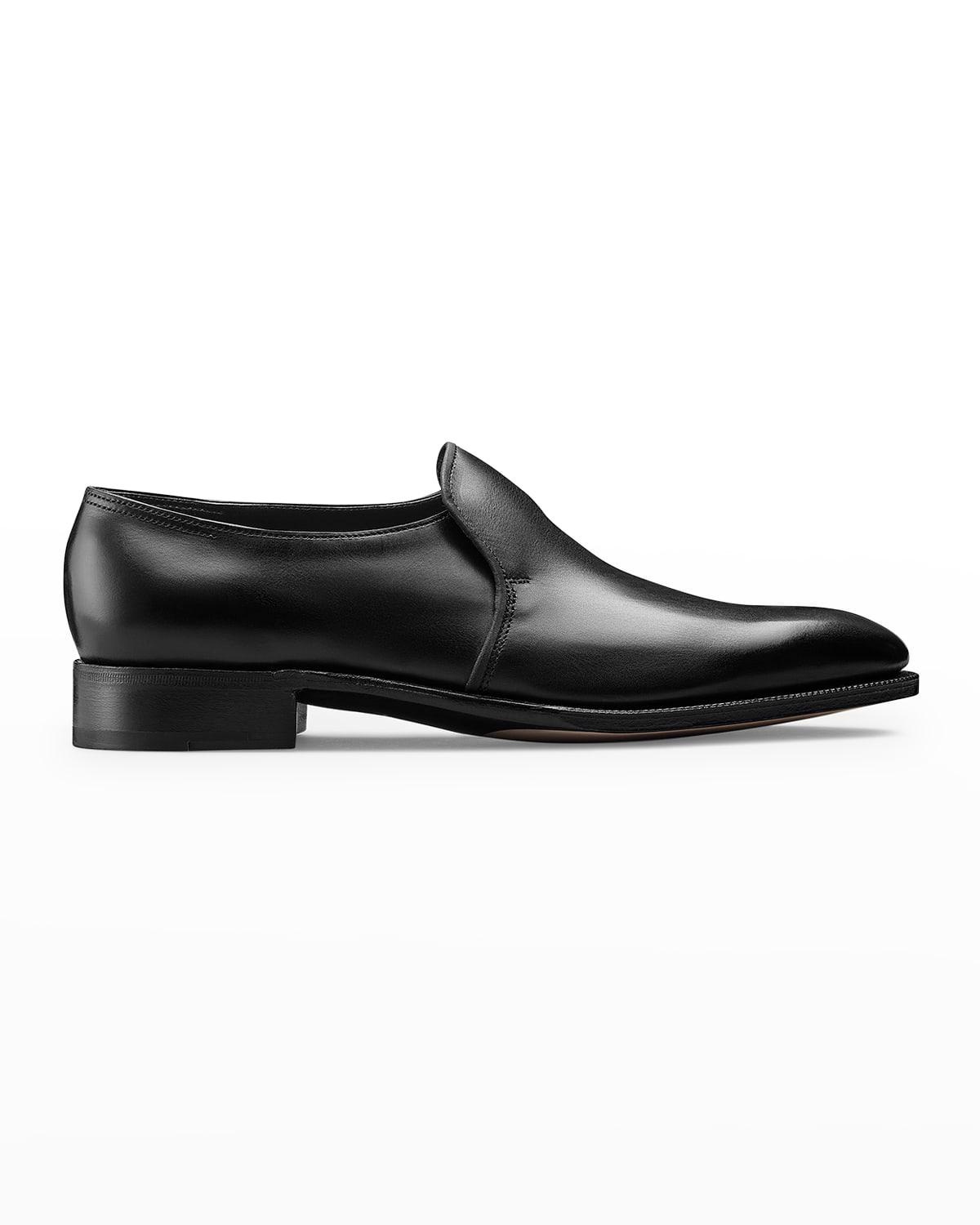 John Lobb Prestige Leather Slipon Loafers in Black for Men Lyst