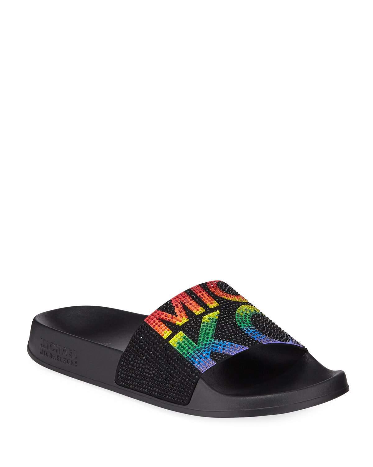 michael kors rainbow slides