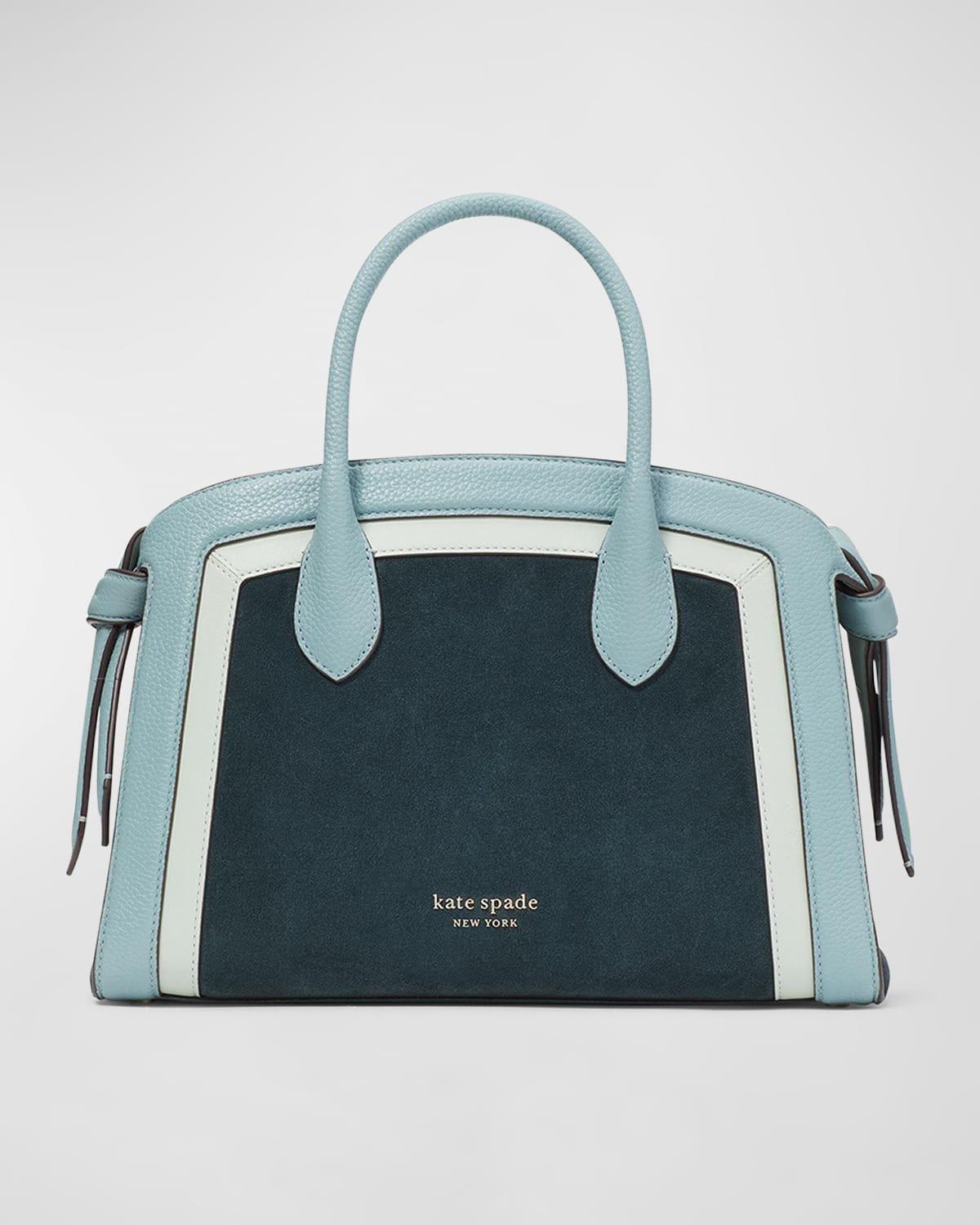 Kate Spade Knott Colorblock Suede & Leather Satchel Bag in Blue | Lyst