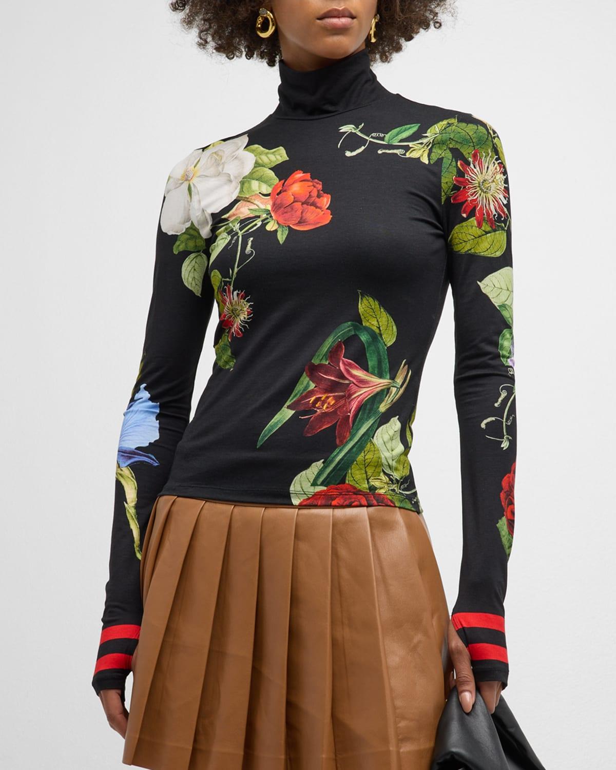 delaina printed turtleneck top