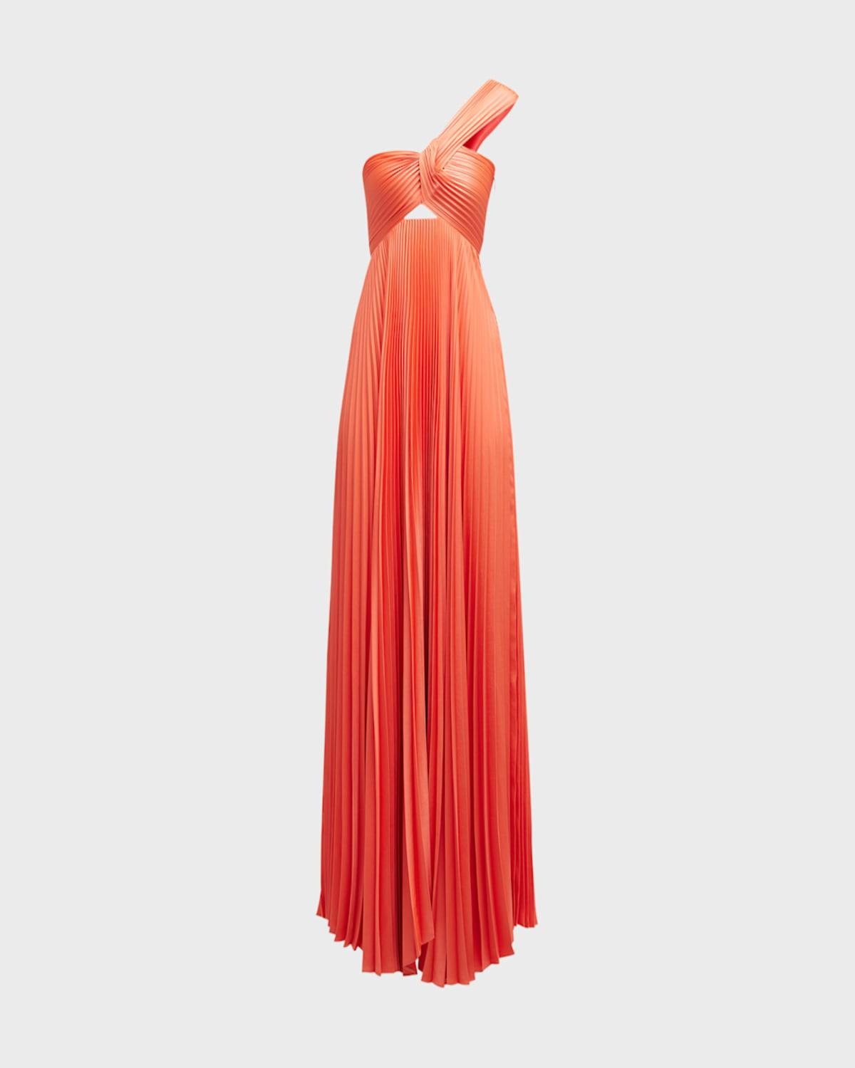 A.L.C. Nessa Pleated One-shoulder Maxi Dress in Red | Lyst