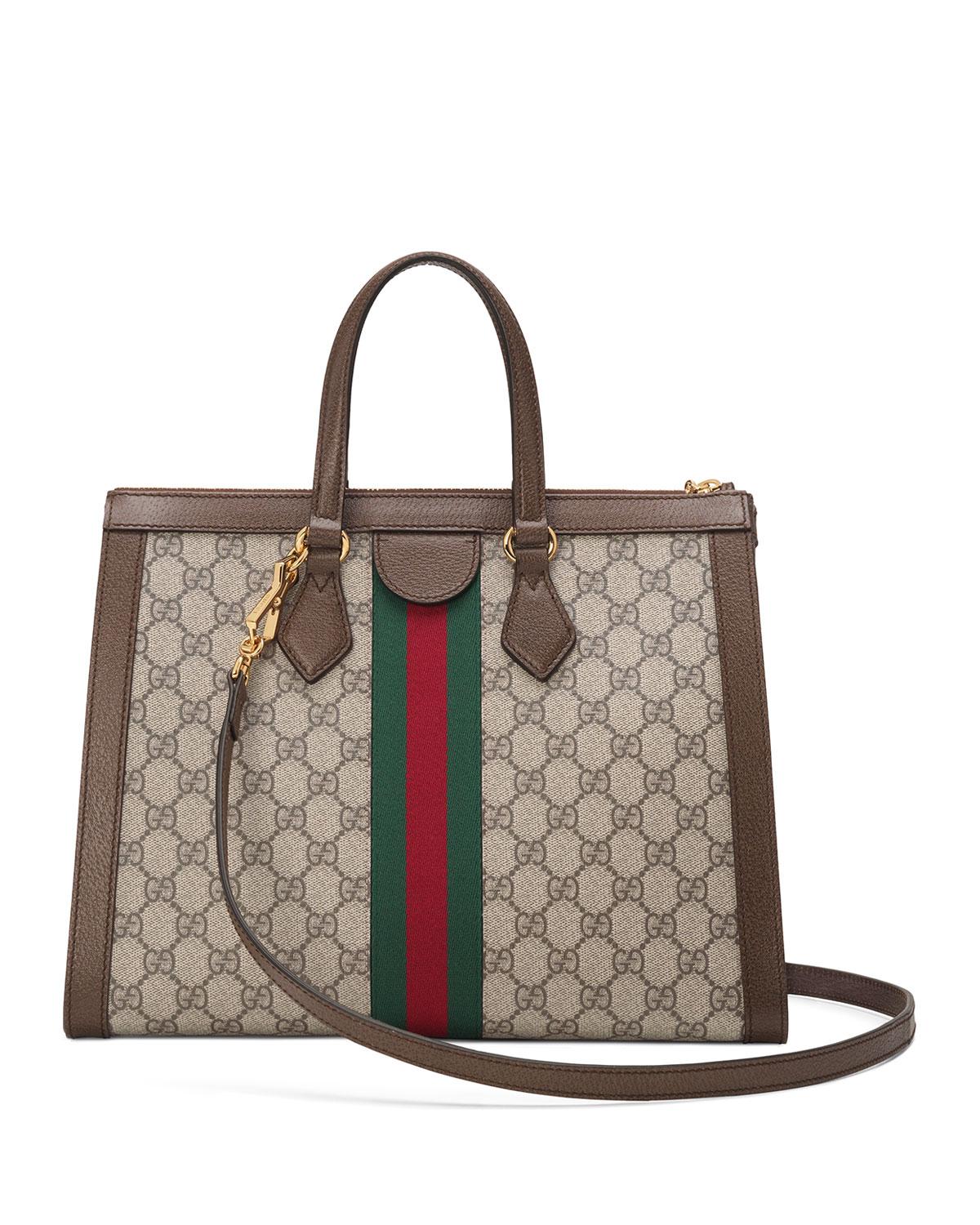 Gucci Ophidia GG Medium Tote, Blue, GG Canvas