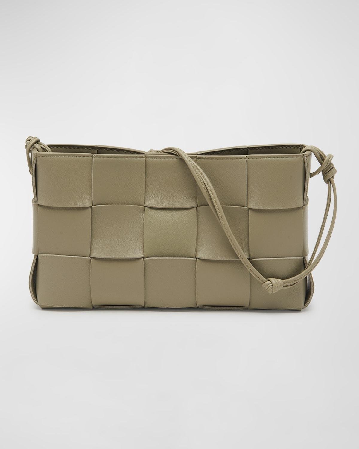 Bottega Veneta Cassette Intrecciato Leather Shoulder Bag in Natural