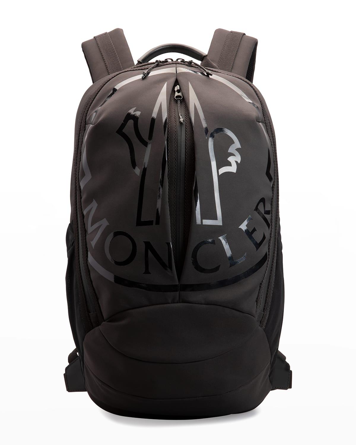 Moncler Cut Zip Logo Backpack in Black for Men | Lyst