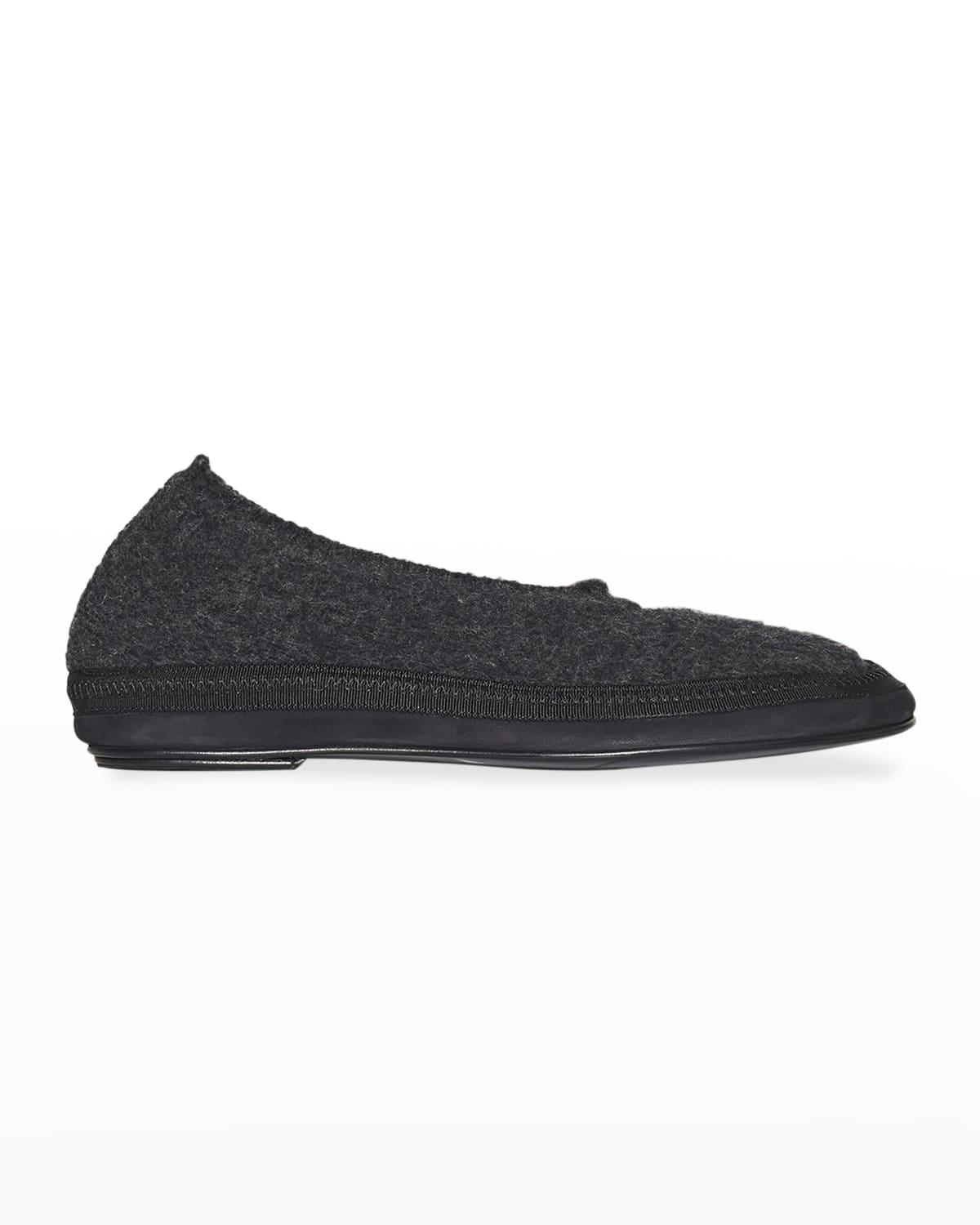 The Row Fairy Cashmere Flats in Black | Lyst