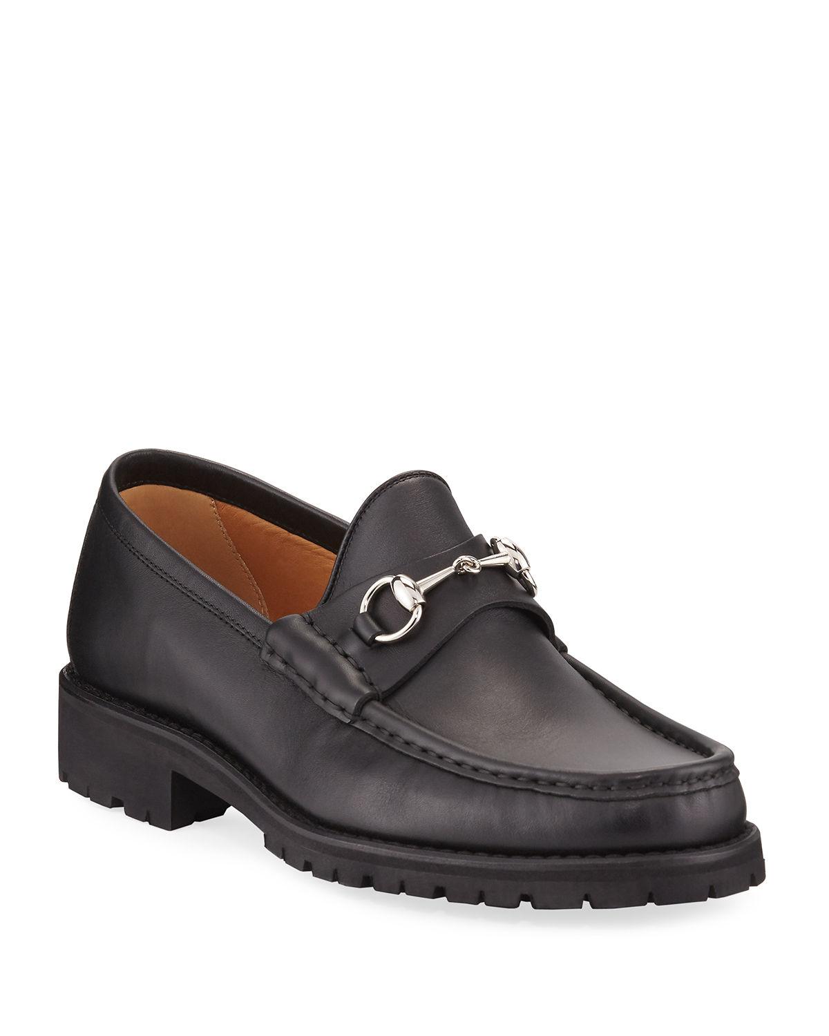 gucci leather moccasin