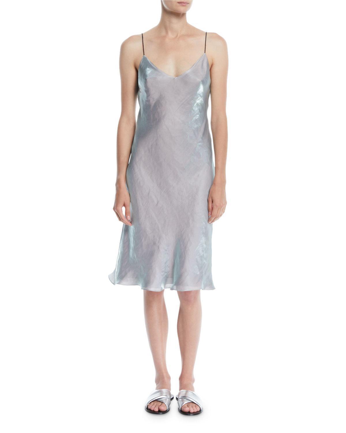 iridescent slip dress