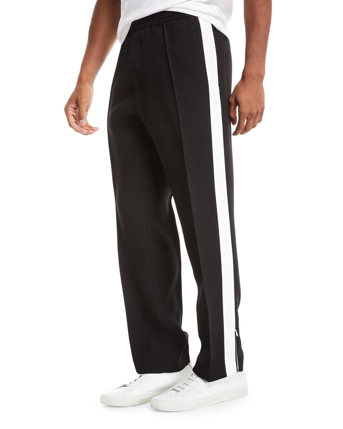 track pants black and white stripe