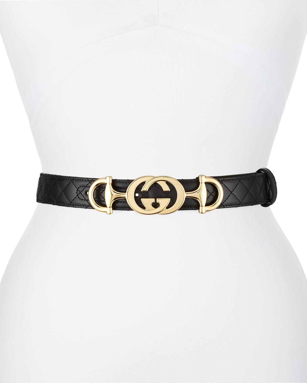 Gucci Leather Belt With Interlocking G Horsebit In Black Save 50 Lyst