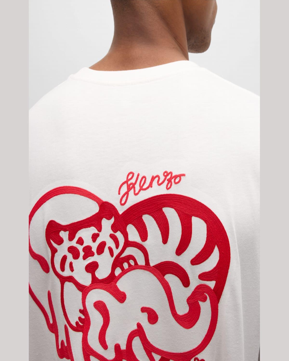 KENZO Jungle Hearts Oversized T Shirt in White for Men Lyst