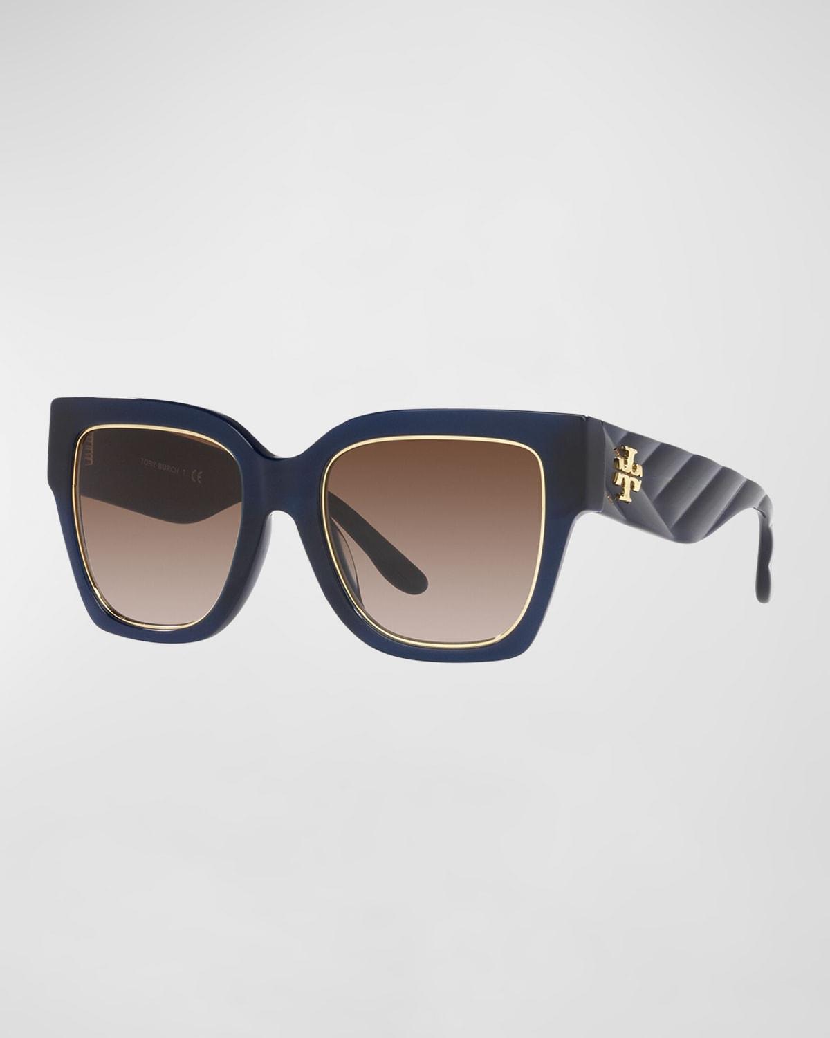 Tory Burch Kira Square Sunglasses in Blue | Lyst