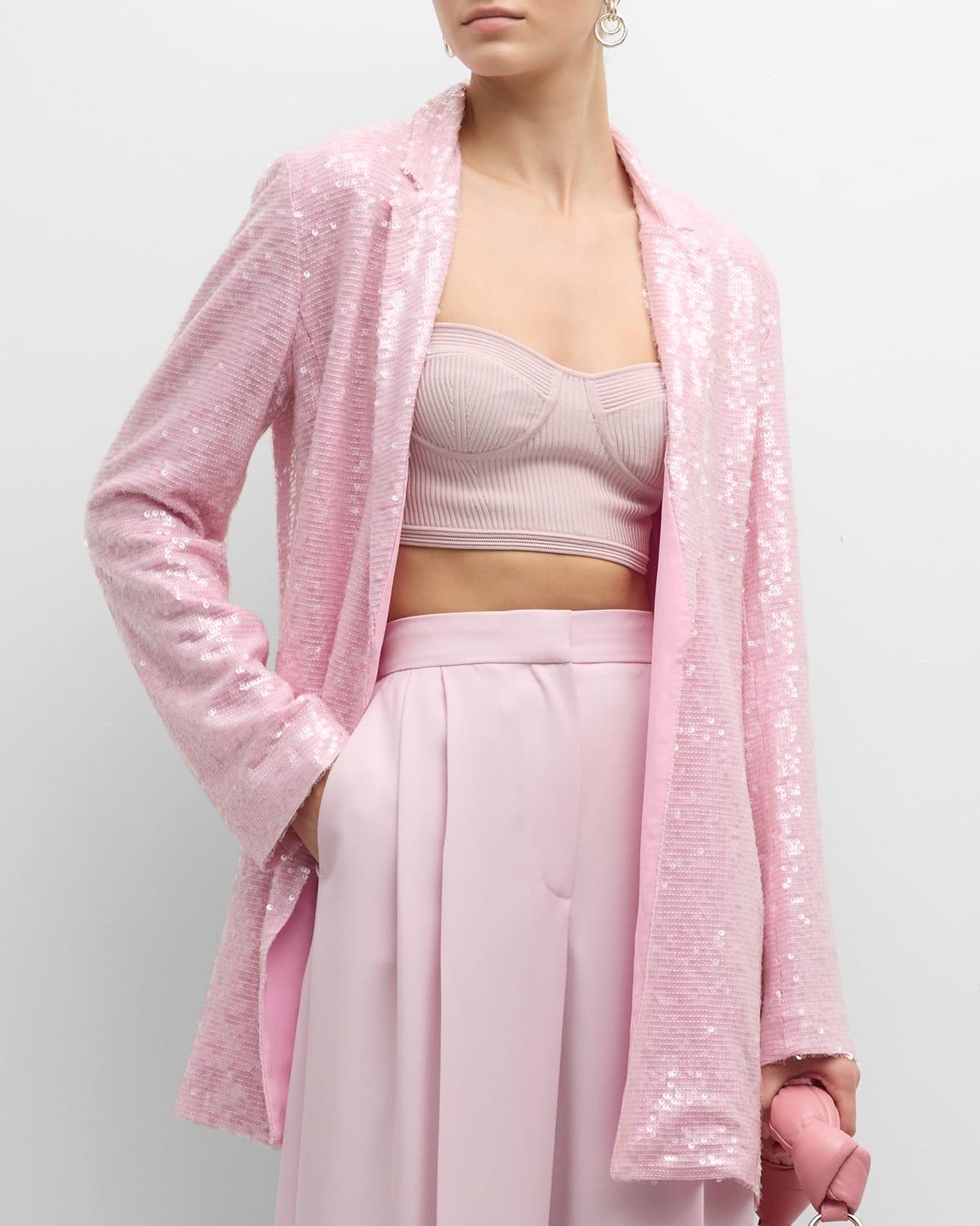 LAPOINTE Sequin Embellished Blazer Jacket in Pink Lyst