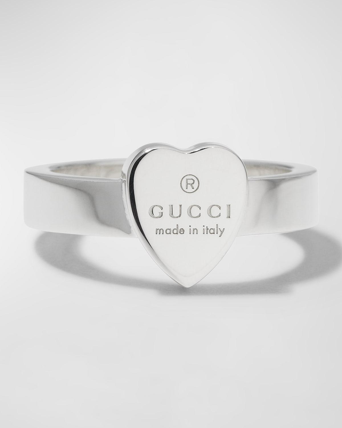 Gucci Heart Sterling-silver Ring in Metallic | Lyst