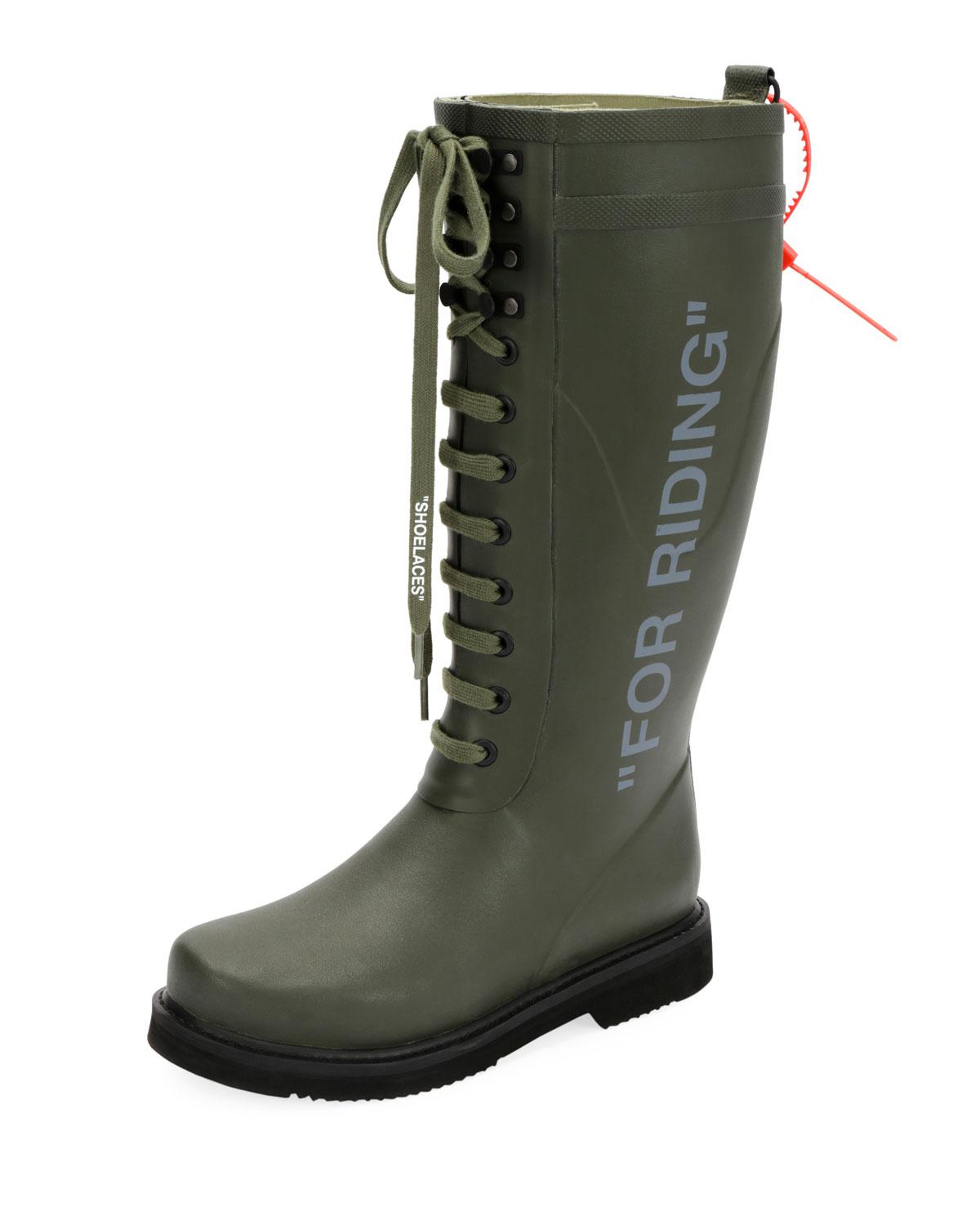 off white rubber boots