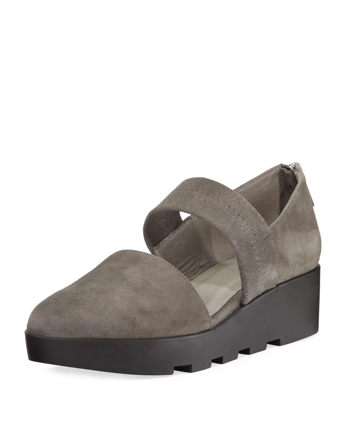 Eileen Fisher Marlow Suede Wedge Pump in Graphite (Gray ...