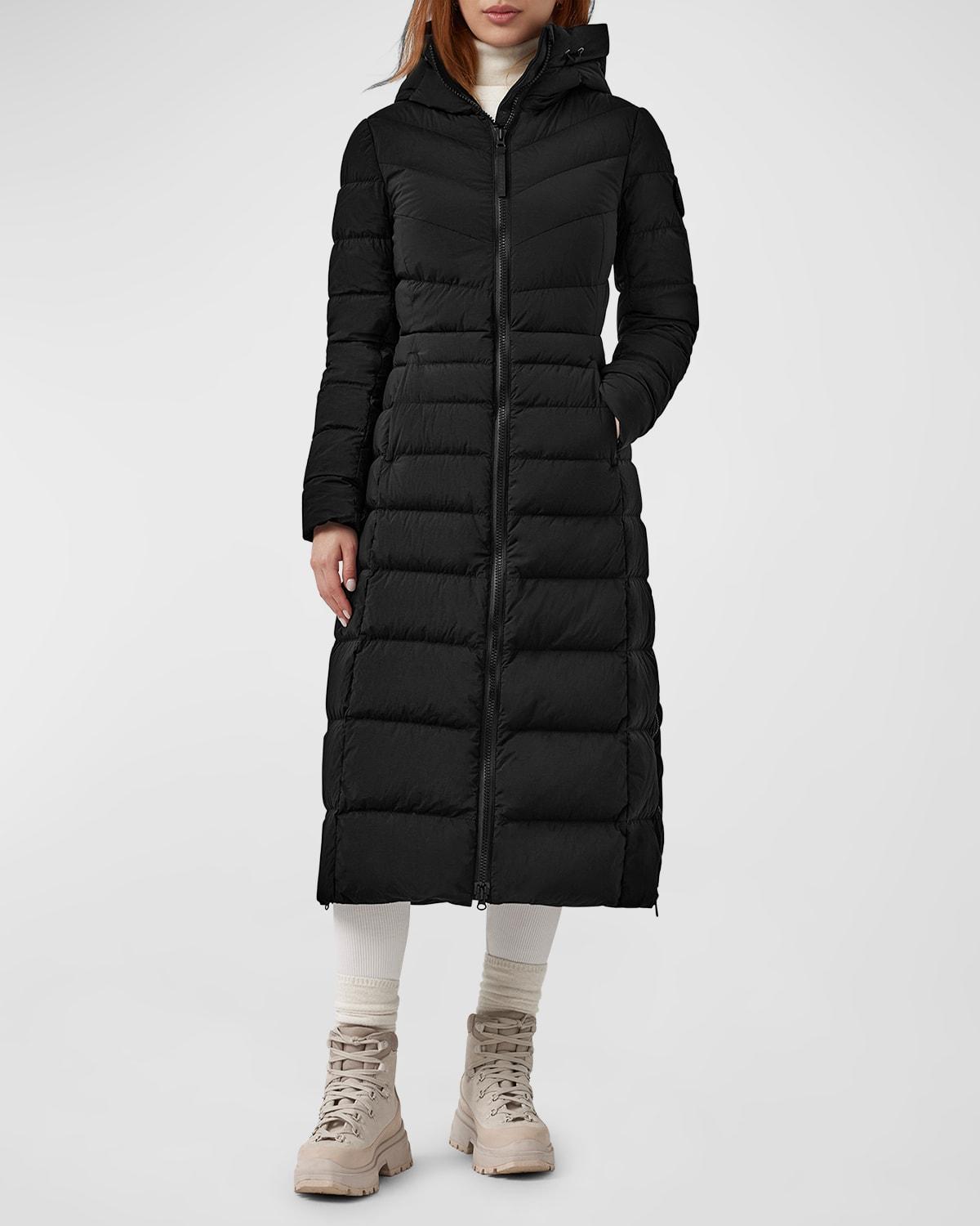 Canada Goose Clair Hooded Long Puffer Coat in Black | Lyst