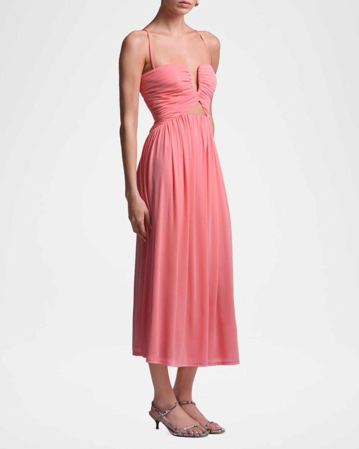 bcbg pink strapless dress Sheer Volume Strapless Dress