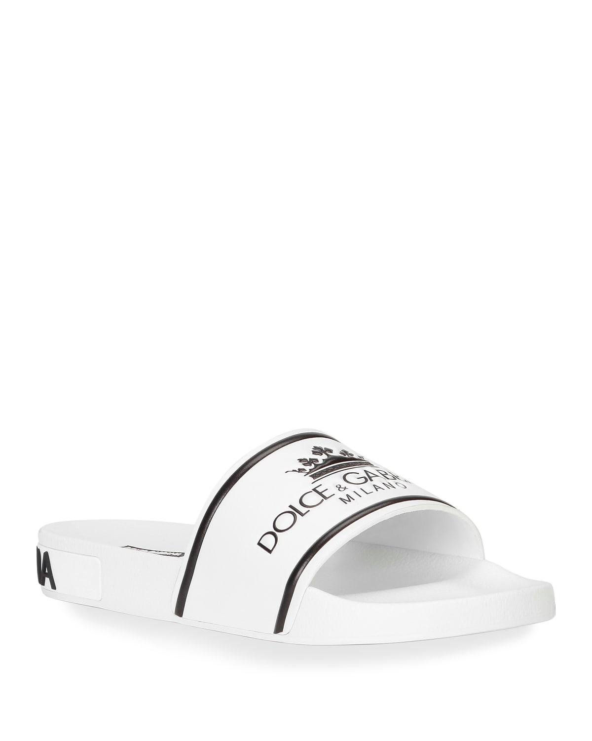 Dolce & Gabbana Dg Milano Logo Pool Slide Sandals in Metallic for Men | Lyst