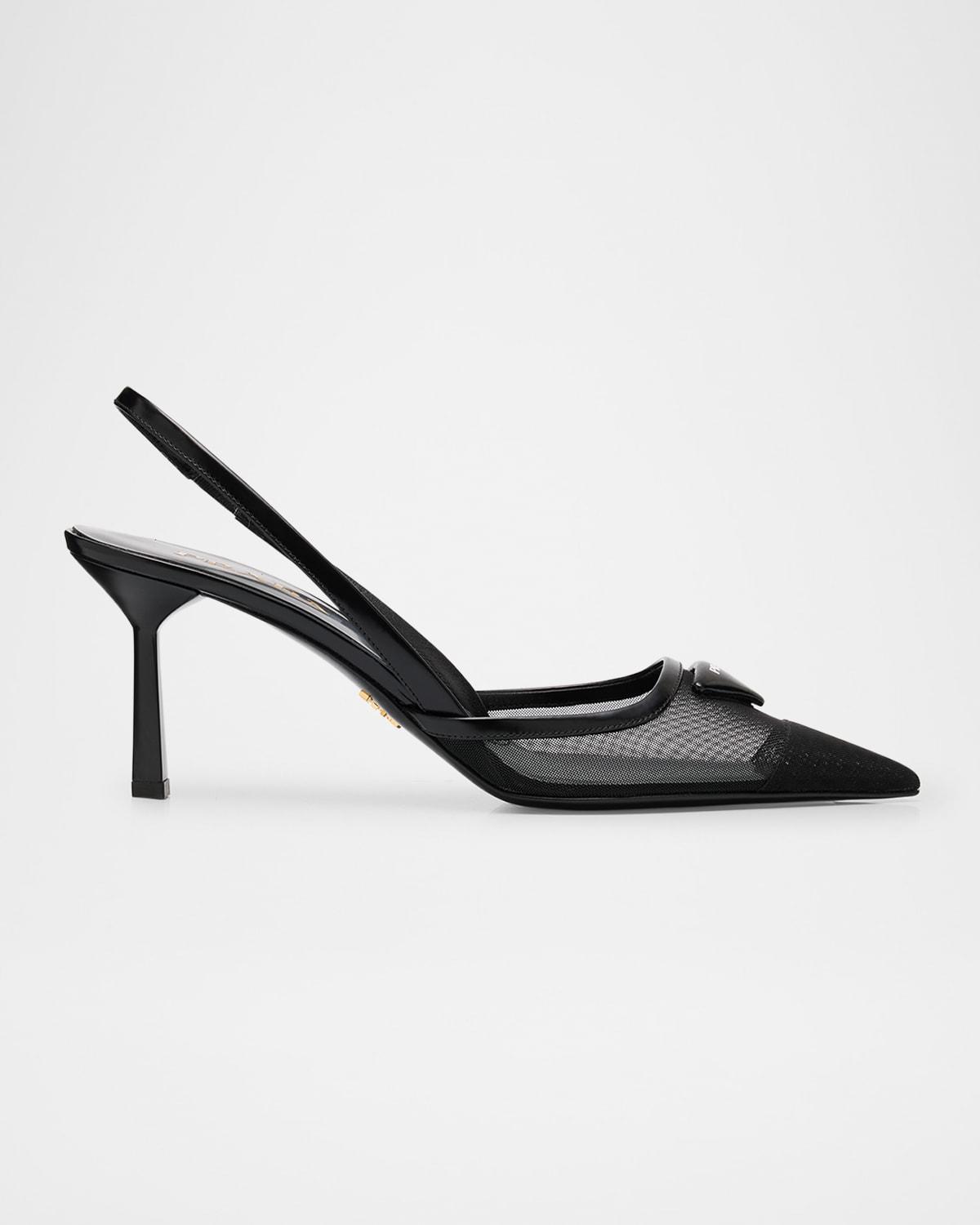 サンダル・ミュール Prada Mesh fabric slingback 75 mm Prada Mesh Fabric Slingback Pumps | Saks Fifth Avenue
