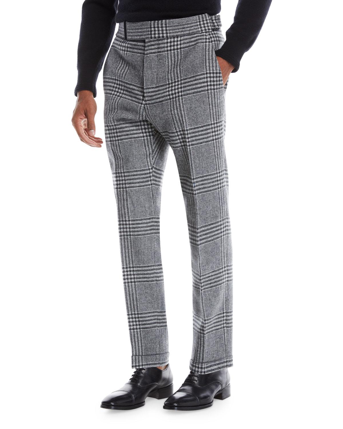 mens plaid tweed pants