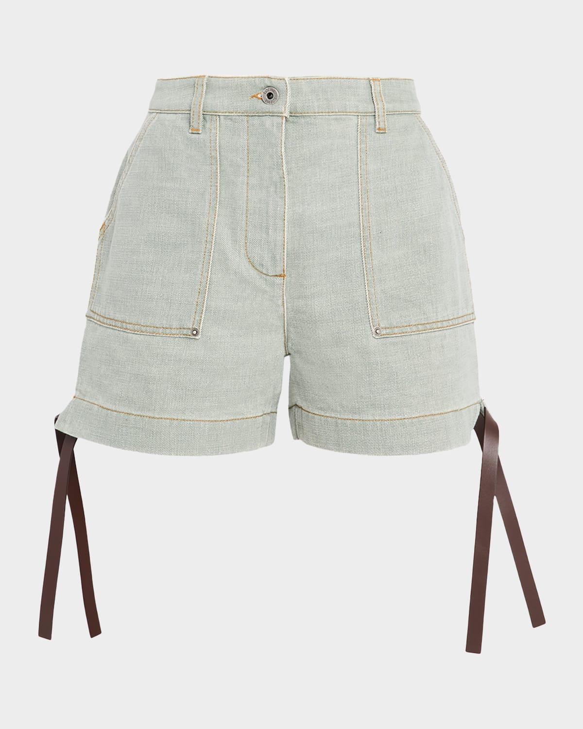 ショートパンツ LOEWE FW24 Sand leather shorts (S359Y1OL03 VANILLA) Loewe Sand Leather Shorts | italist