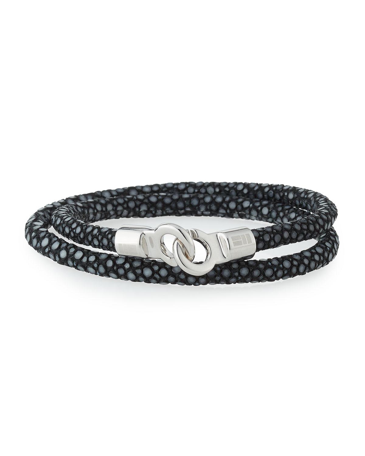 Lyst Brace Humanity Men's Stingray Wrap Bracelet Black/silver for Men