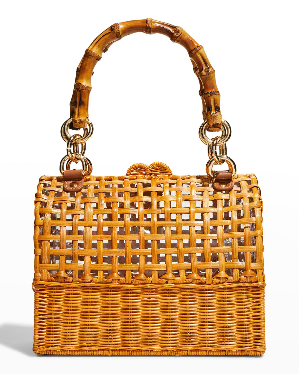 Serpui Bonnie Cutout Wicker Tophandle Bag in Metallic Lyst