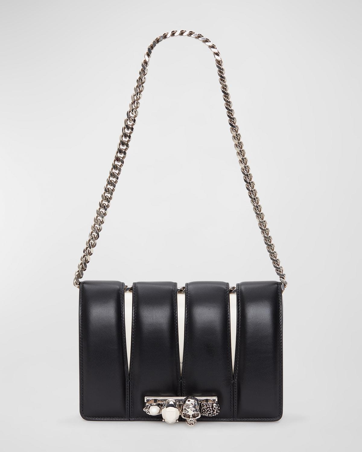 Alexander McQueen The Slash Flap Leather Chain Crossbody Bag in White ...