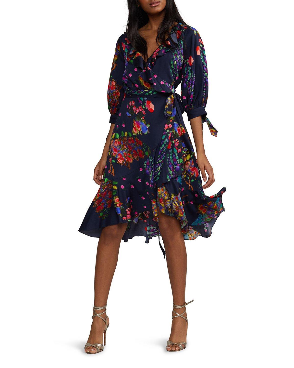 roseland ruffle wrap dress