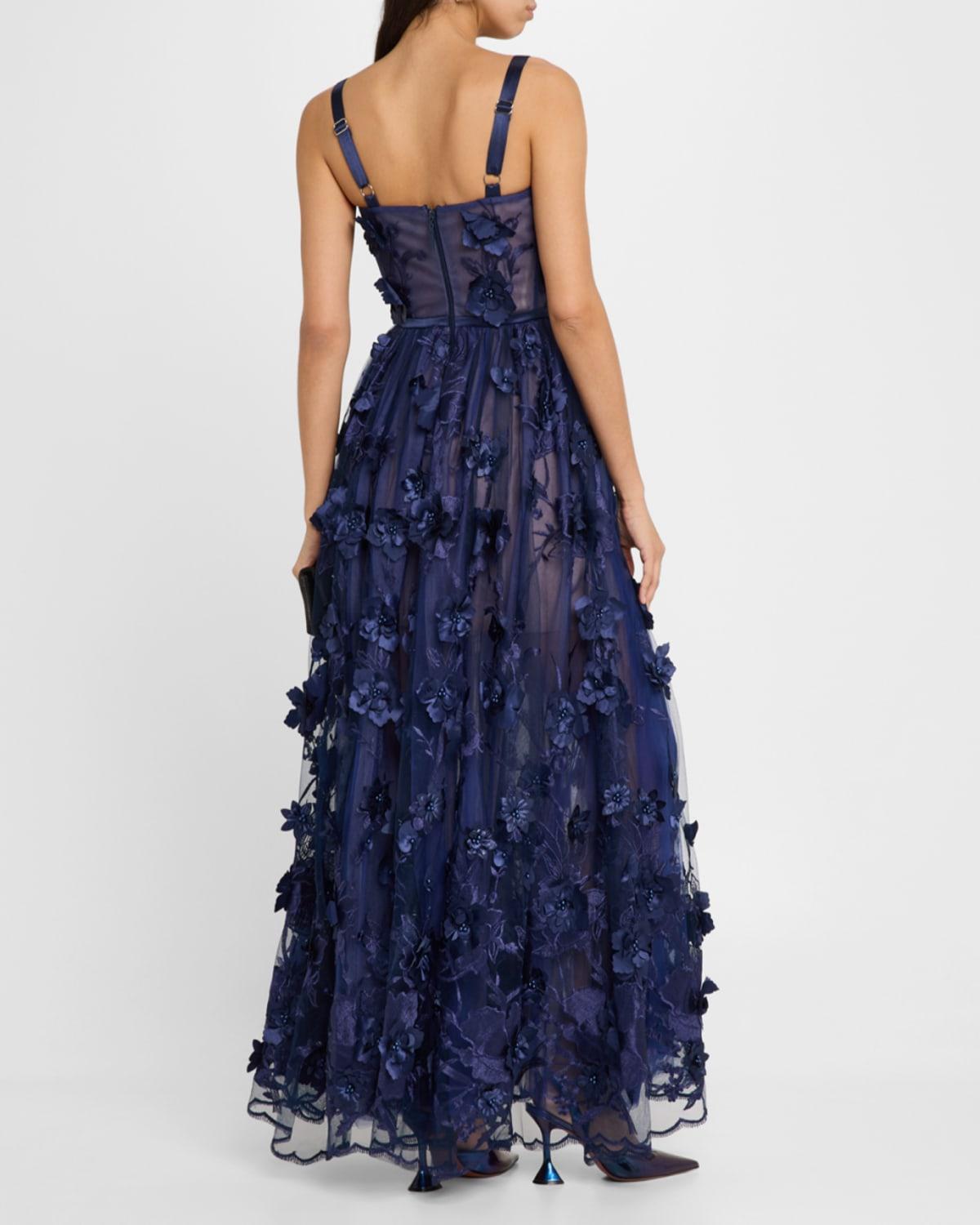 blue lace sleeveless dress Milly Women's Molly Lace Gown - Navy main image 0