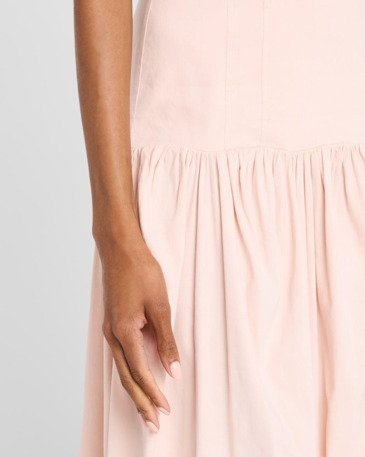 alc pink strapless dress A.L.C. ALC Rose Nude Pink ROYA Twist Waist Strapless Midi High/Low Dress 6 ~ S