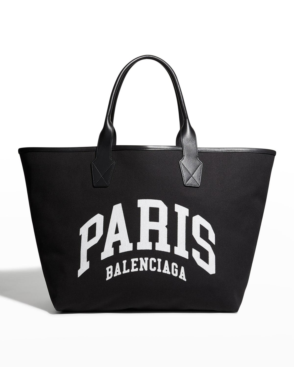 Balenciaga Jumbo New York Logo Canvas Tote Bag in Black | Lyst