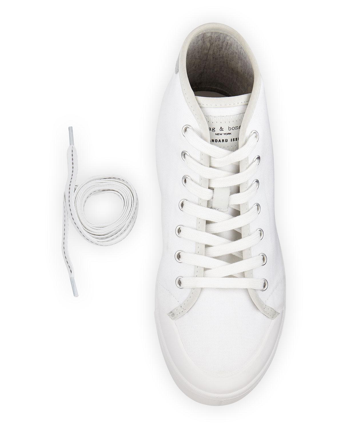 Download Rag & Bone Standard Issue Canvas High-top Sneaker in White ...