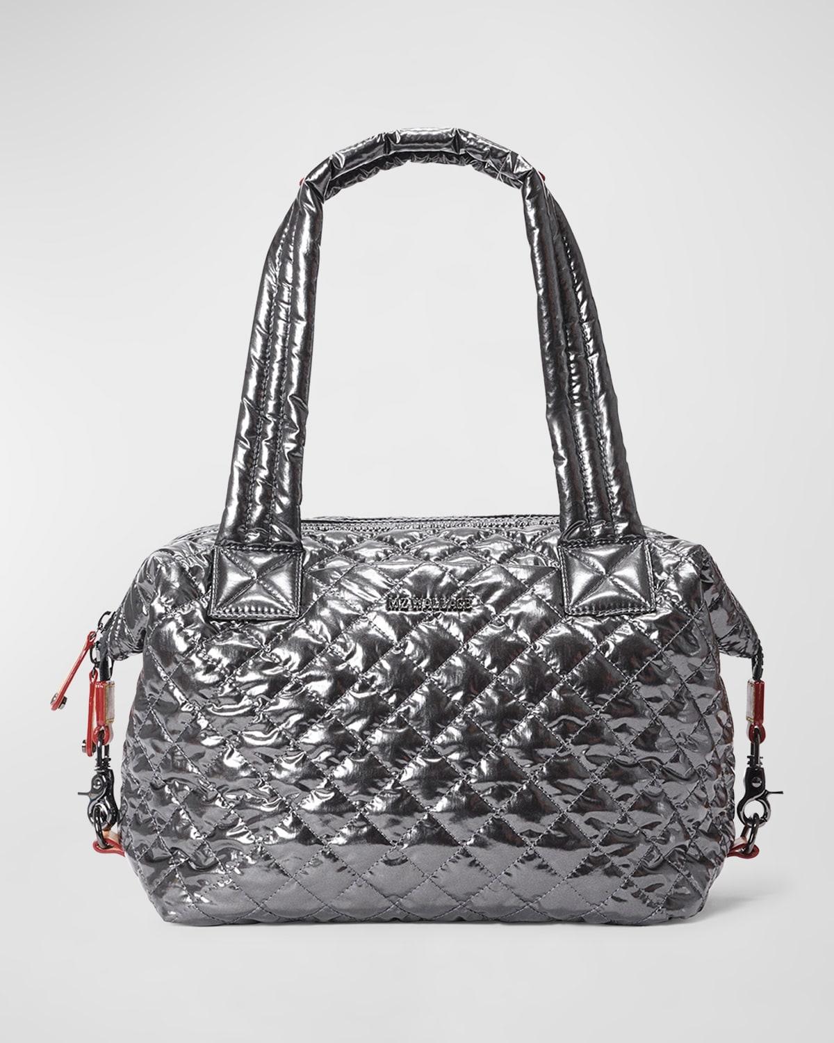 MZ Wallace Sutton Deluxe Medium Quilted Tote Bag in Gray Lyst