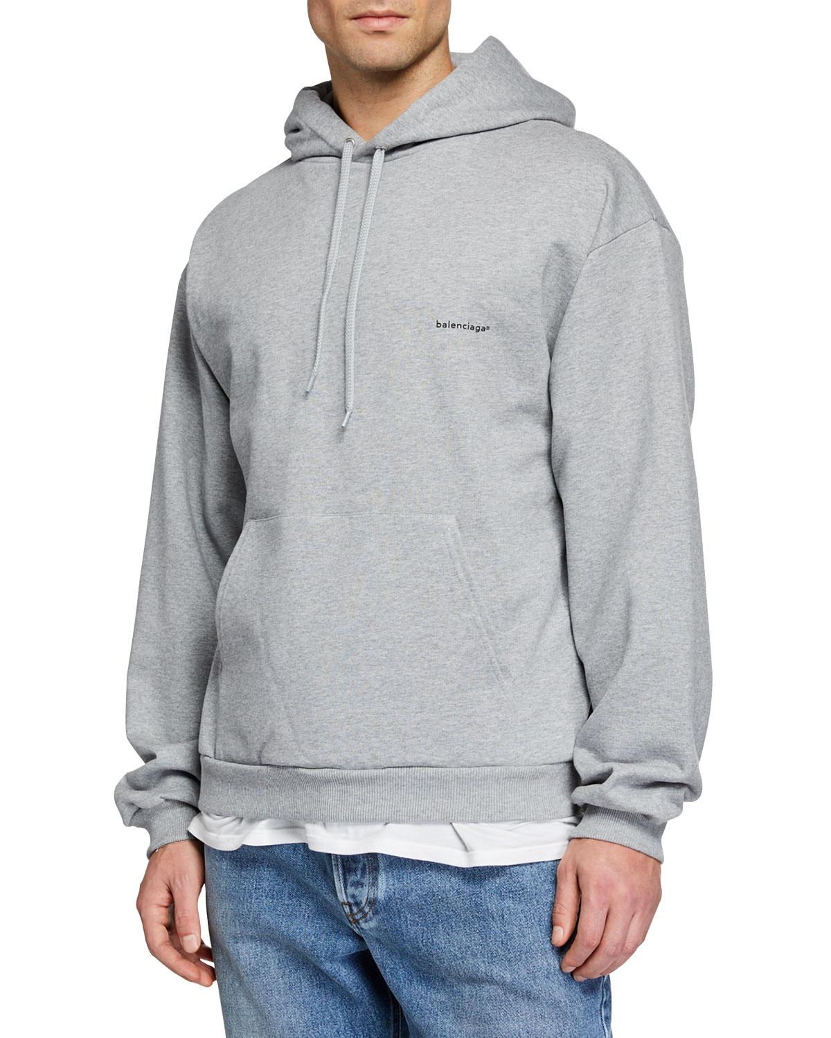 balenciaga grey logo hoodie