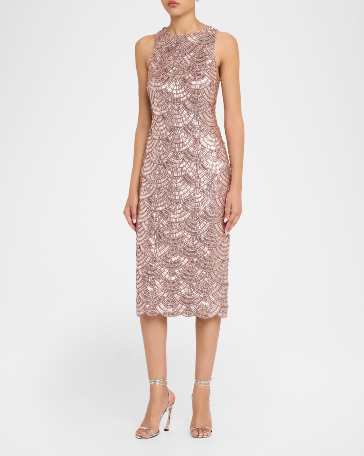 open lace back dress Aidan Mattox