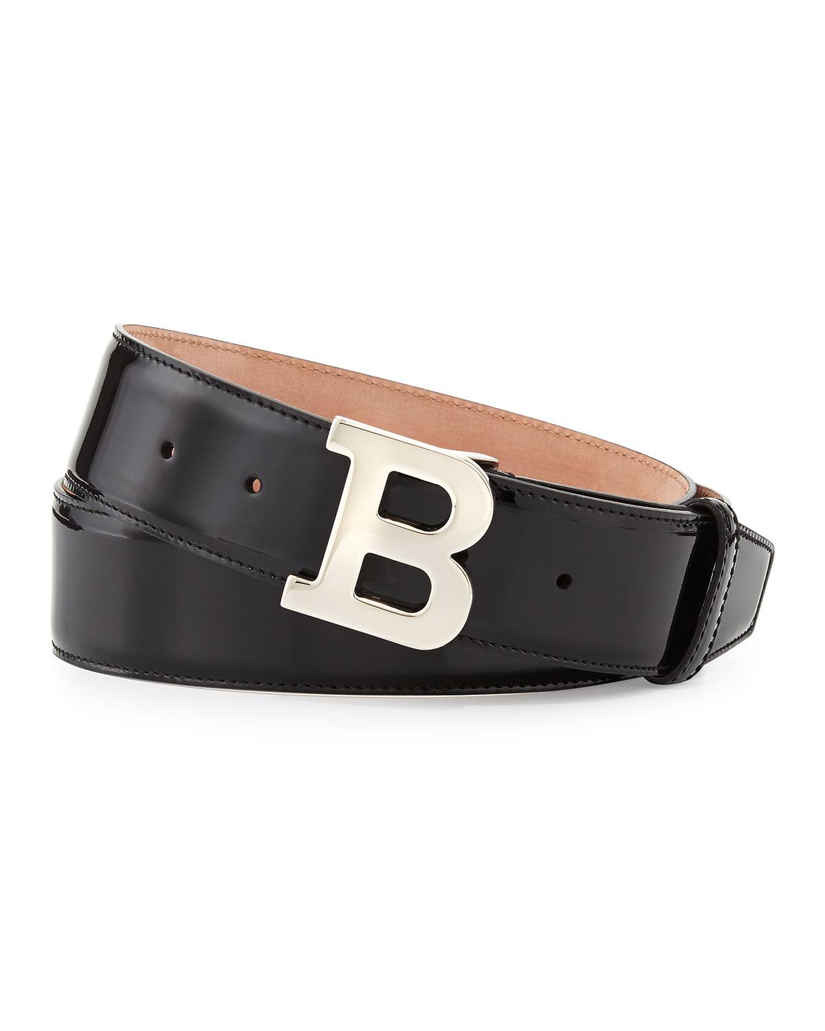 Lyst - Bally Patent B-buckle Belt in Black for Men