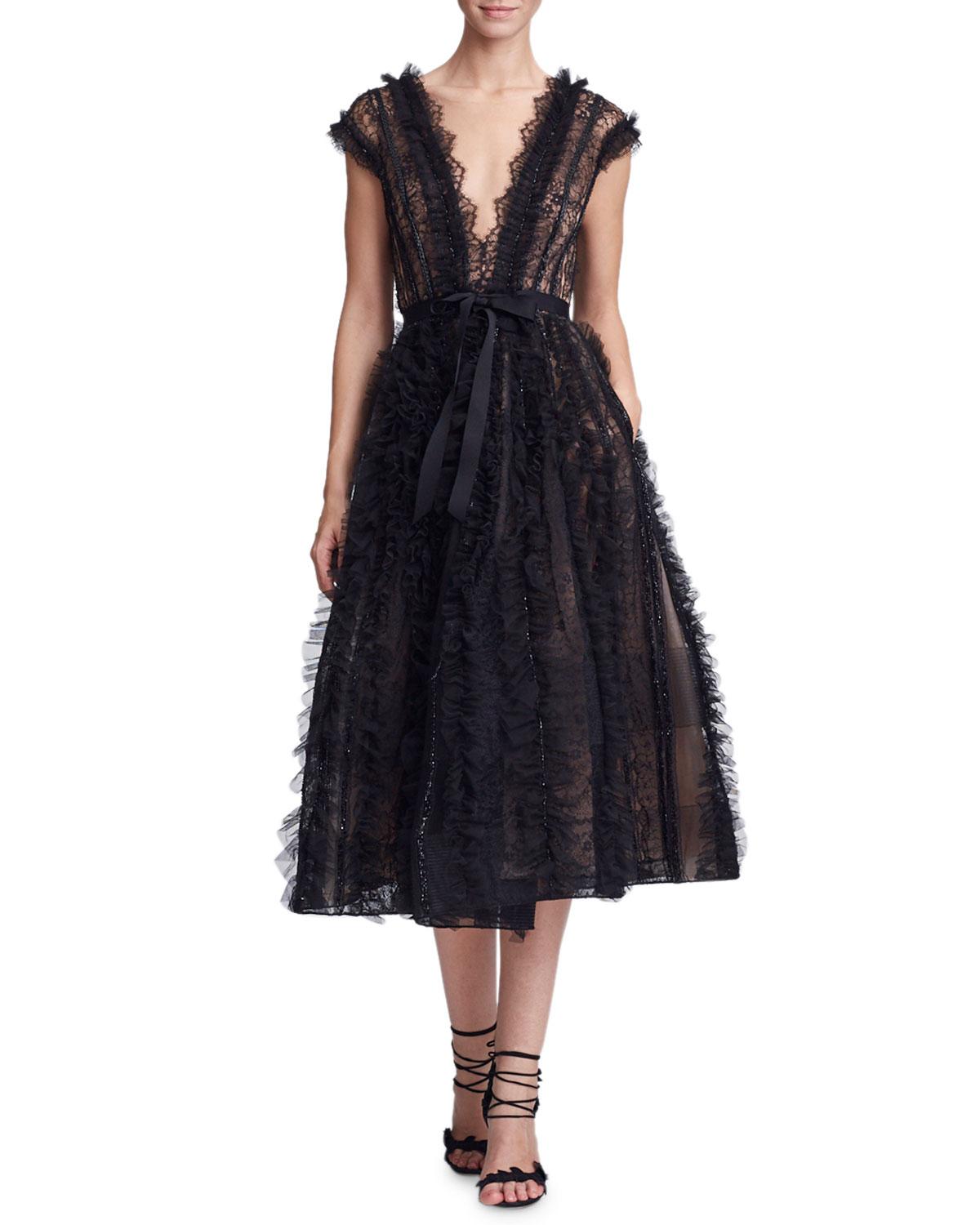 plunging cocktail dress