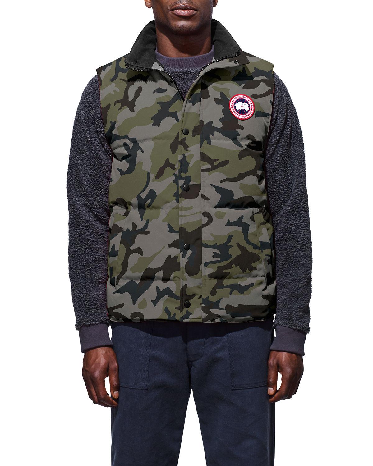 Canada Goose Freestyle Slimfit Camouflage Down Puffer Vest in Gray for