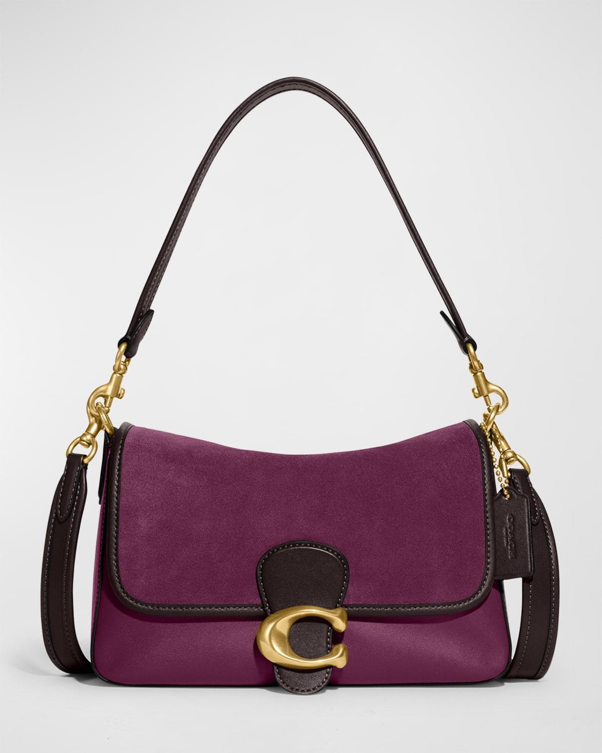 Coach, Bags, Coach Colorblock Leather Convertible Micro Soft Tabby Violet  Orchid