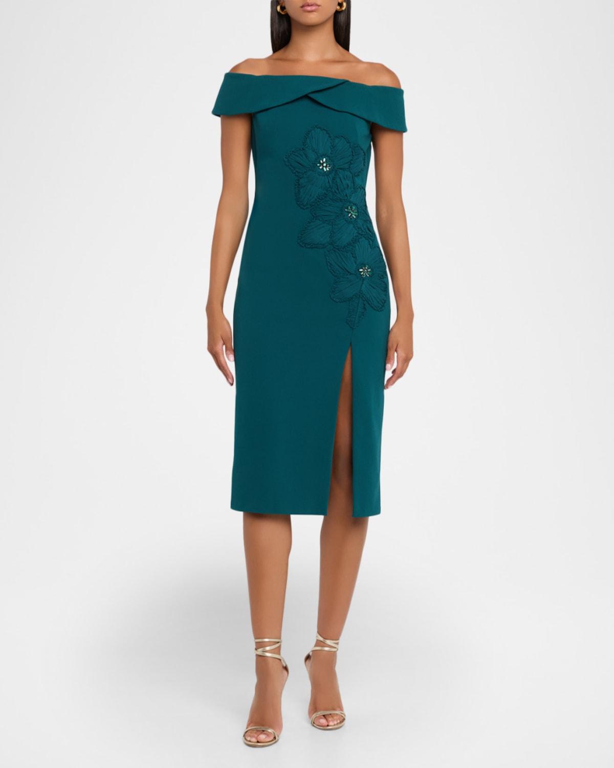 green emerald velvet dress Aidan Mattox Double Strap Satin Column Gown, 2 / Green