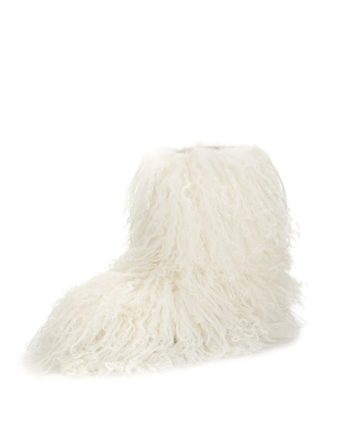 white furry ugg boots