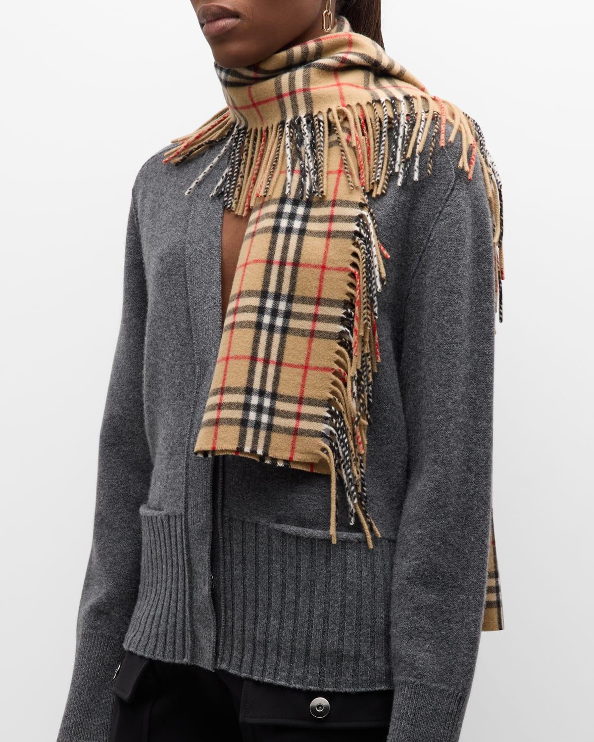 Burberry Vintage Check fringed-detailing scarf - Brown
