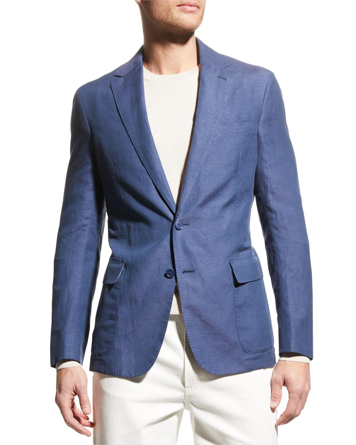 Ralph Lauren Purple Label Silk-linen Sport Jacket in Blue for Men | Lyst