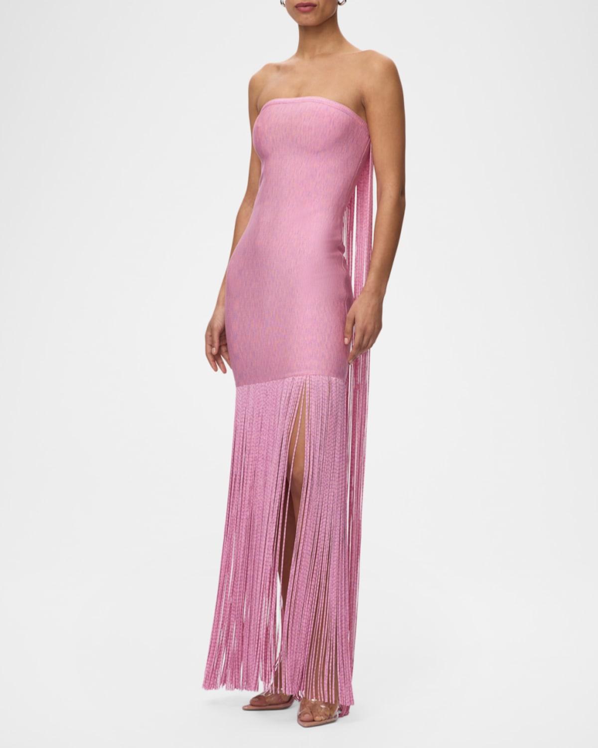 open lace back dress HERVE LEGER - LIGHT PEONY DRESS (SMALL)