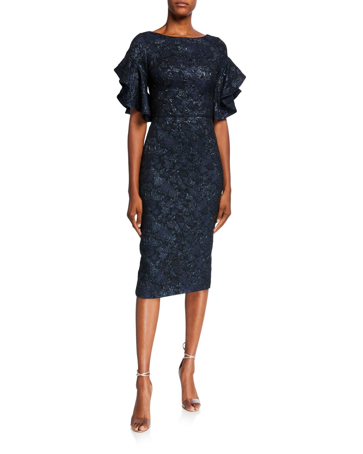 dark blue sheath dress