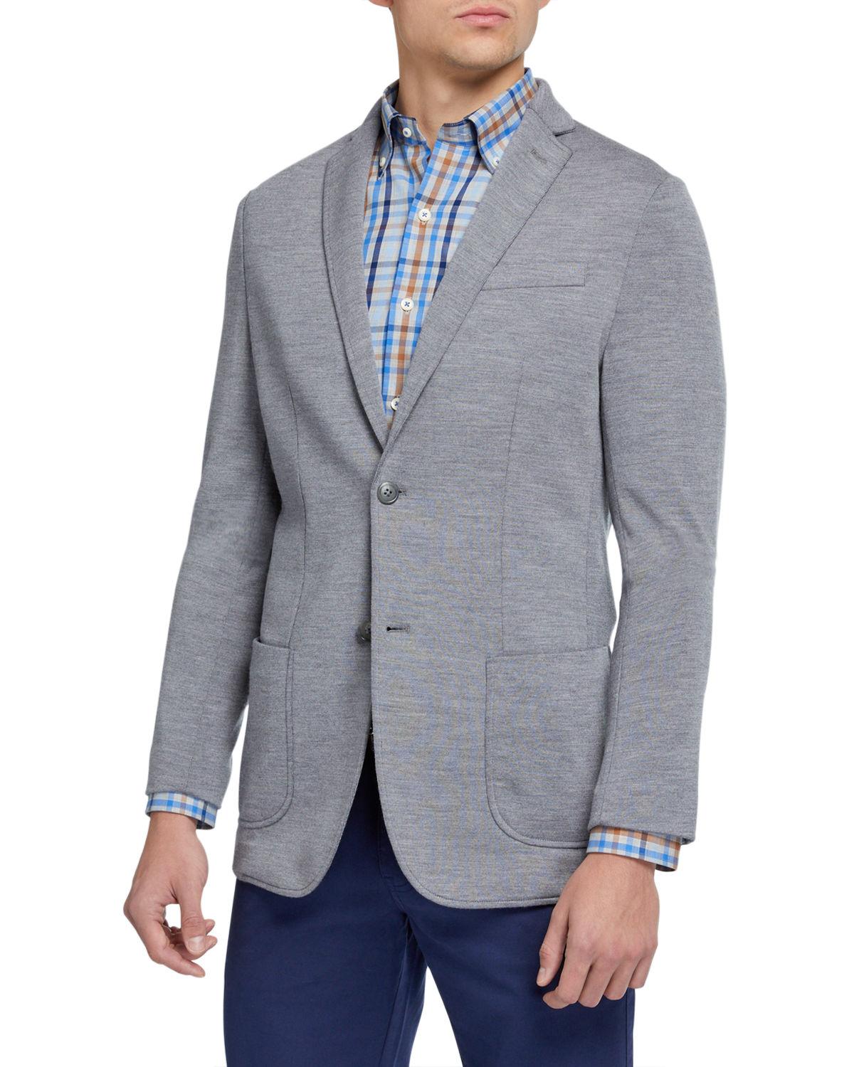 Peter Millar Wool Men's Heathered Two-button Jacket in Gray for Men - Lyst